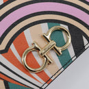 Salvatore Ferragamo Gancini Card Case Leather Multicolor Gold Auth 167840M-17
