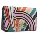 Salvatore Ferragamo Gancini Card Case Leather Multicolor Gold Auth 167840M-1