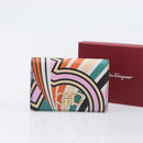 Salvatore Ferragamo Gancini Card Case Leather Multicolor Gold Auth 167840M-12