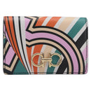 Salvatore Ferragamo Gancini Card Case Leather Multicolor Gold Auth 167840M-13