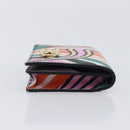 Salvatore Ferragamo Gancini Card Case Leather Multicolor Gold Auth 167840M-3