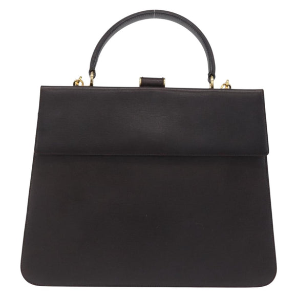 Salvatore Ferragamo Hand Bag Leather 2way Brown Gold Auth 167841V