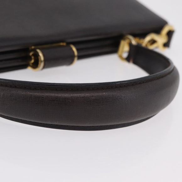Salvatore Ferragamo Hand Bag Leather 2way Brown Gold Auth 167841V