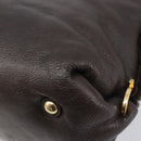 Salvatore Ferragamo Hand Bag Leather 2way Brown Gold Auth 167842A-19