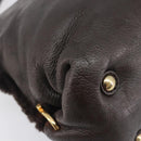 Salvatore Ferragamo Hand Bag Leather 2way Brown Gold Auth 167842A-20