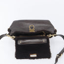 Salvatore Ferragamo Hand Bag Leather 2way Brown Gold Auth 167842A-25