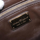 Salvatore Ferragamo Hand Bag Leather 2way Brown Gold Auth 167842A-26