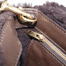 Salvatore Ferragamo Hand Bag Leather 2way Brown Gold Auth 167842A-29