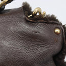 Salvatore Ferragamo Hand Bag Leather 2way Brown Gold Auth 167842A-3