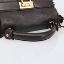 Salvatore Ferragamo Hand Bag Leather 2way Brown Gold Auth 167842A-8