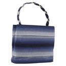 Salvatore Ferragamo Vala Hand Bag Canvas Blue Silver Auth 167843A-1