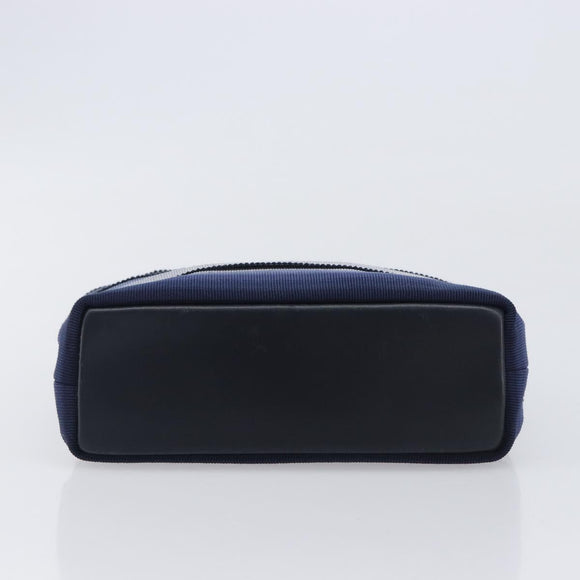 Salvatore Ferragamo Vala Hand Bag Canvas Blue Silver Auth 167843A