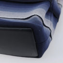 Salvatore Ferragamo Vala Hand Bag Canvas Blue Silver Auth 167843A-13