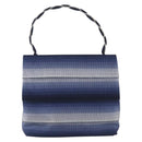 Salvatore Ferragamo Vala Hand Bag Canvas Blue Silver Auth 167843A-2