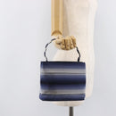 Salvatore Ferragamo Vala Hand Bag Canvas Blue Silver Auth 167843A-21