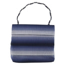 Salvatore Ferragamo Vala Hand Bag Canvas Blue Silver Auth 167843A-3