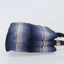 Salvatore Ferragamo Vala Hand Bag Canvas Blue Silver Auth 167843A-4