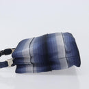 Salvatore Ferragamo Vala Hand Bag Canvas Blue Silver Auth 167843A-5