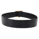 Salvatore Ferragamo Gancini Belt Leather 34.6"" Black Gold Auth 167844A-2
