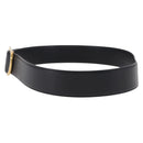 Salvatore Ferragamo Gancini Belt Leather 34.6"" Black Gold Auth 167844A-3