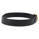 Salvatore Ferragamo Gancini Belt Leather 34.6"" Black Gold Auth 167844A-4