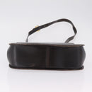 Salvatore Ferragamo Gancini Shoulder Bag Leather Brown Gold Auth 167846-7