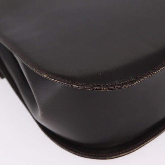 Salvatore Ferragamo Gancini Shoulder Bag Leather Brown Gold Auth 167846