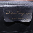 Salvatore Ferragamo Gancini Shoulder Bag Leather Brown Gold Auth 167846-12