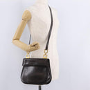 Salvatore Ferragamo Gancini Shoulder Bag Leather Brown Gold Auth 167846-29