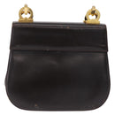 Salvatore Ferragamo Gancini Shoulder Bag Leather Brown Gold Auth 167846-13