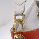 Salvatore Ferragamo Shoulder Bag Leather White Gold Auth 167847A-19