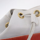 Salvatore Ferragamo Shoulder Bag Leather White Gold Auth 167847A-21