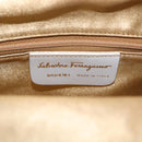 Salvatore Ferragamo Shoulder Bag Leather White Gold Auth 167847A-12