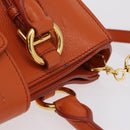 Miu Miu Hand Bag Leather 2way Orange Gold Auth 167849A-15