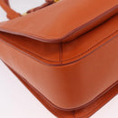 Miu Miu Hand Bag Leather 2way Orange Gold Auth 167849A-22