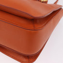 Miu Miu Hand Bag Leather 2way Orange Gold Auth 167849A-23