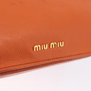 Miu Miu Hand Bag Leather 2way Orange Gold Auth 167849A-26