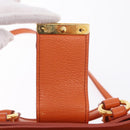 Miu Miu Hand Bag Leather 2way Orange Gold Auth 167849A-28