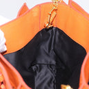 Miu Miu Hand Bag Leather 2way Orange Gold Auth 167849A-30