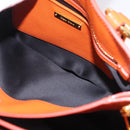 Miu Miu Hand Bag Leather 2way Orange Gold Auth 167849A-33