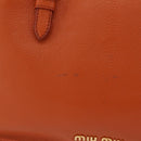 Miu Miu Hand Bag Leather 2way Orange Gold Auth 167849A-4