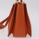 Miu Miu Hand Bag Leather 2way Orange Gold Auth 167849A-4