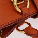 Miu Miu Hand Bag Leather 2way Orange Gold Auth 167849A-14