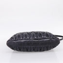 Miu Miu Matelasse Hand Bag Leather 2way Black Silver Auth 167850A-5