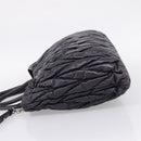 Miu Miu Matelasse Hand Bag Leather 2way Black Silver Auth 167850A-3