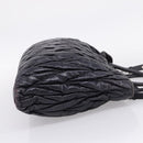 Miu Miu Matelasse Hand Bag Leather 2way Black Silver Auth 167850A-4