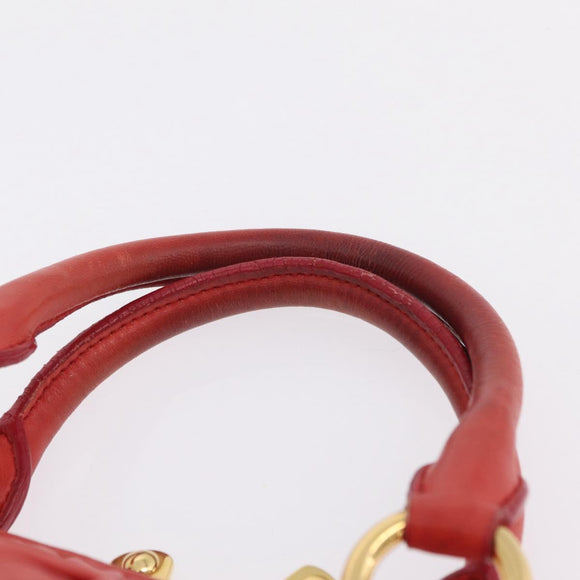 Miu Miu Matelasse Hand Bag Leather 2way Orange Gold Auth 167852V