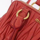 Miu Miu Matelasse Hand Bag Leather 2way Orange Gold Auth 167852V-12