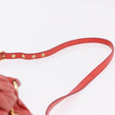 Miu Miu Matelasse Hand Bag Leather 2way Orange Gold Auth 167852V-14