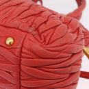 Miu Miu Matelasse Hand Bag Leather 2way Orange Gold Auth 167852V-22
